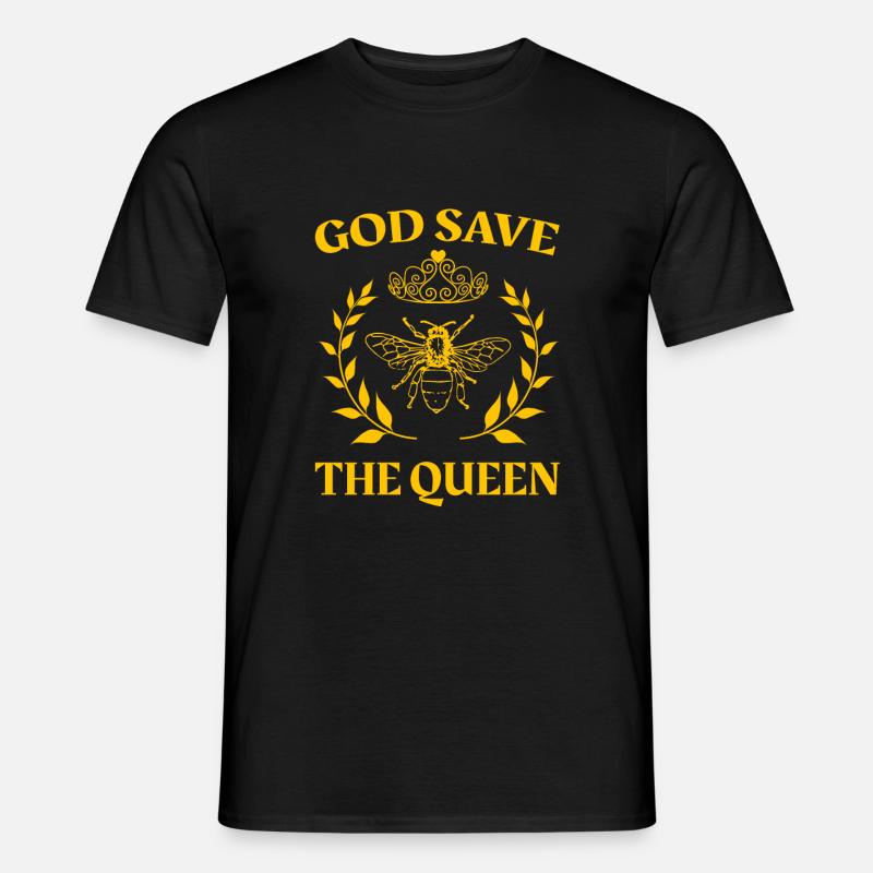 God Save The Queen Bee Queen with Crown Apicoltore - T-shirt uomo - nero