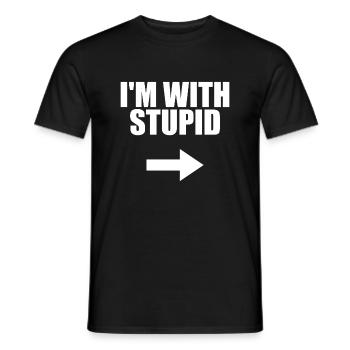 Dans la flèche avec stupid droite des phrases drôles - T-shirt homme - noir - Devant - AI Model Male 178 light (178cm)