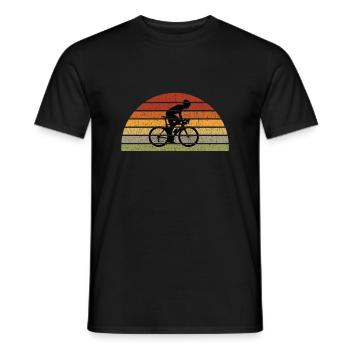 Vintage Fahrrad Retro Sonnenaufgang Radfahrer - Männer T-Shirt - Schwarz - Vorne - AI Model Male 178 light (178cm)
