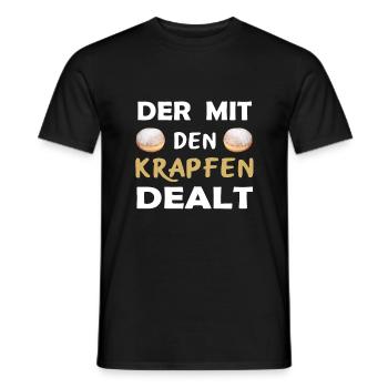 Der mit den Krapfen dealt Krapfen Verkäufer - Männer T-Shirt - Schwarz - Vorne - AI Model Male 178 light (178cm)