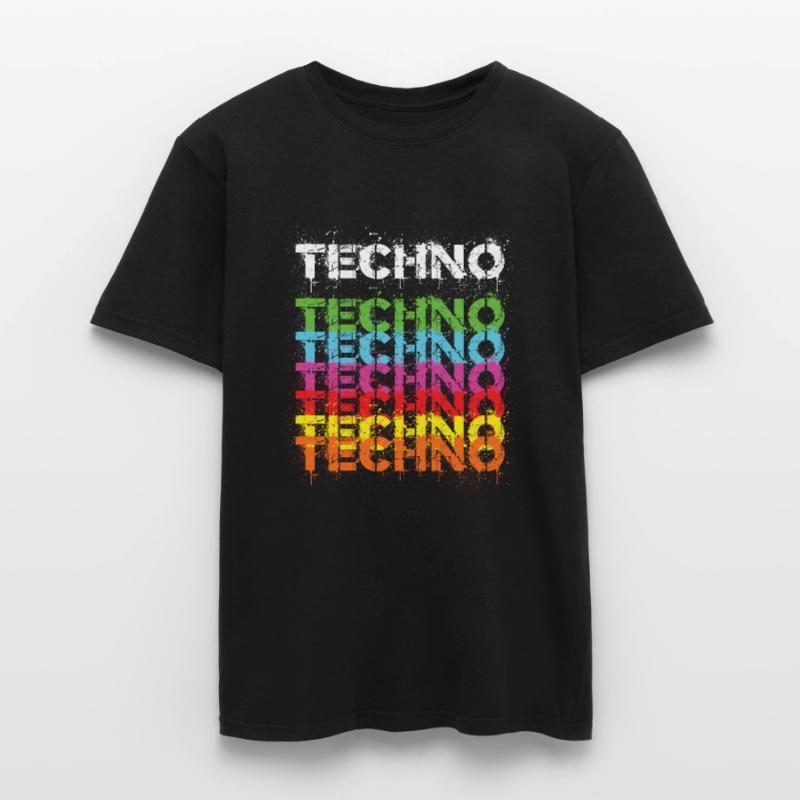 Techno Techno Techno Freak Techno Musique T-shirt homme
