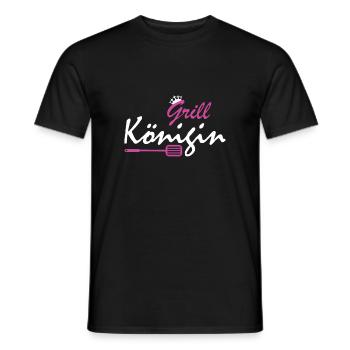 Grillkönigin Frau Grillt - Männer T-Shirt - Schwarz - Vorne - AI Model Male 178 light (178cm)