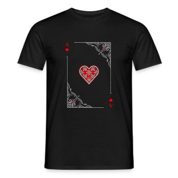 Cartes cartes cartes cartes jeu de cartes coeur Ass jeu de cartes - T-shirt homme - noir - Devant - AI Model Male 178 light (178cm)