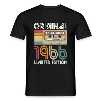 Born 1966 Original Retro Vintage Birthday - Men's T-Shirt - black - Front - AI Model Male 178 light (178cm)