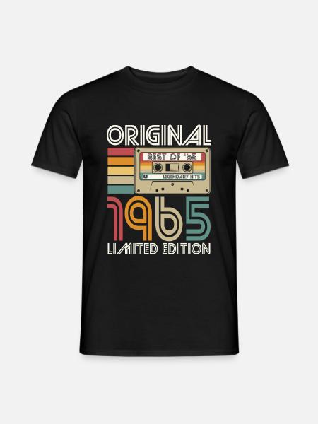 Geboren 1965 Original Retro Vintage Birthday - Heren T-shirt - zwart