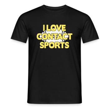 I love Contact Sports Football - Men's T-Shirt - black - Front - AI Model Male 178 light (178cm)