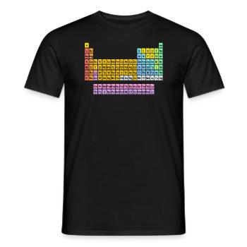 Tableau périodique - T-shirt homme - noir - Devant - AI Model Male 178 light (178cm)