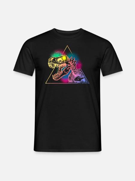 T-Rex Skelett - Männer T-Shirt - Schwarz
