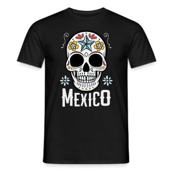 Sugar Skull Mexico - Men's T-Shirt - black - Front - AI Model Male 178 light (178cm)