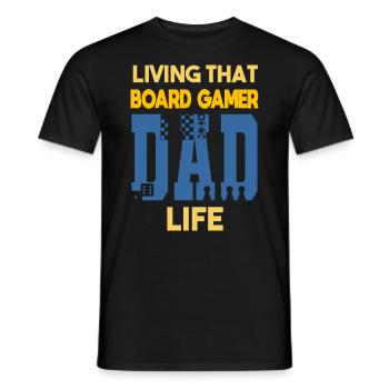 Living That Board Gamer Dad Life Papa Brettspieler - Männer T-Shirt - Schwarz - Vorne - AI Model Male 178 light (178cm)