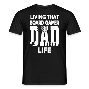 Living That Board Gamer Dad Life Brettspieler Papa - Männer T-Shirt - Schwarz - Vorne - AI Model Male 178 light (178cm)