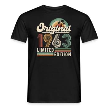 Original 1963 Vintage vintage retro anniversaire - T-shirt homme - noir - Devant - AI Model Male 178 light (178cm)