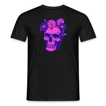Psychobilly pink skull - Männer T-Shirt - Schwarz - Vorne - AI Model Male 178 light (178cm)
