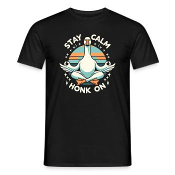 Ruhig bleiben Gans - Männer T-Shirt - Schwarz - Vorne - AI Model Male 178 light (178cm)