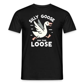 Silly Goose at the Loose Meme - T-shirt homme - noir - Devant - AI Model Male 178 light (178cm)