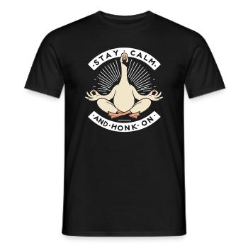 Ruhig bleiben Gans - Männer T-Shirt - Schwarz - Vorne - AI Model Male 178 light (178cm)