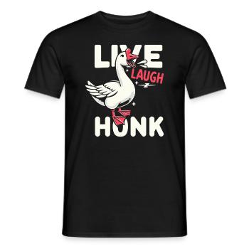 Live, Laugh, Horn – Joyful Goose Meme - T-shirt homme - noir - Devant - AI Model Male 178 light (178cm)