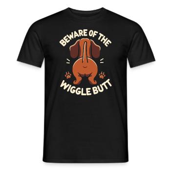 Wigglebutt Dachshund - Men's T-Shirt - black - Front - AI Model Male 178 light (178cm)