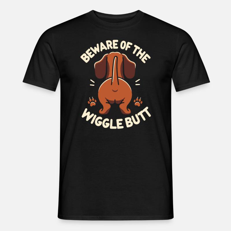 Wigglebutt Dackel - Männer T-Shirt - Schwarz