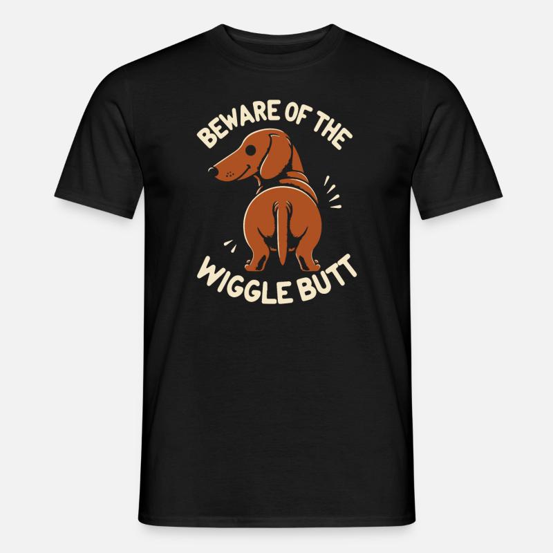 Wigglebutt Dackel - Männer T-Shirt - Schwarz
