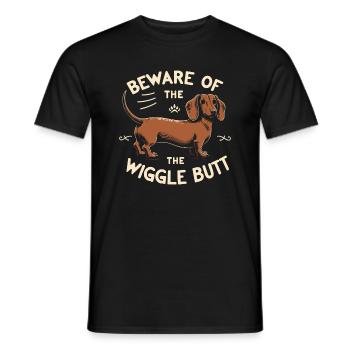 Wigglebutt Dachshund - Men's T-Shirt - black - Front - AI Model Male 178 light (178cm)