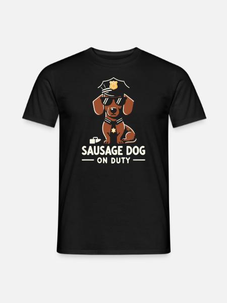 Dackel Polizeidienst Hund - Männer T-Shirt - Schwarz