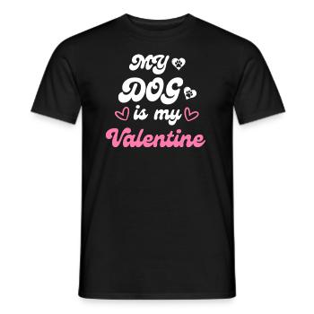 Mein Hund ist mein Valentinstag - Männer T-Shirt - Schwarz - Vorne - AI Model Male 178 light (178cm)