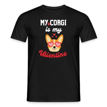 My Corgi Is My Valentine - Men's T-Shirt - black - Front - AI Model Male 178 light (178cm)