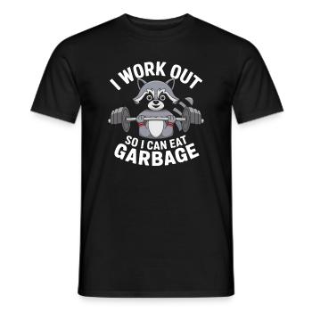 Fitness Raccoon Workout - Men's T-Shirt - black - Front - AI Model Male 178 light (178cm)