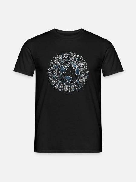 Mikroben und Erde Kunst - Männer T-Shirt - Schwarz