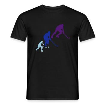 rink hockey silhouette player6 animation - T-shirt homme - noir - Devant - AI Model Male 178 light (178cm)