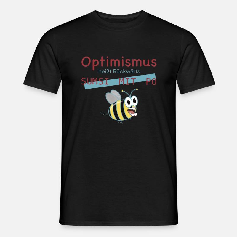 Optimismus Biene Wortwitz Geschenkidee - Männer T-Shirt - Schwarz