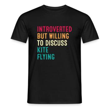 Introverti mais prêt à discuter du cerf-volant - T-shirt homme - noir - Devant - AI Model Male 178 light (178cm)