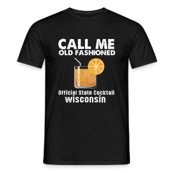 Nennen Sie mich altmodisch - Wisconsin State Cockt - Männer T-Shirt - Schwarz - Vorne - AI Model Male 178 light (178cm)