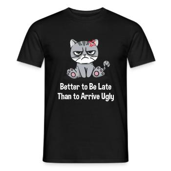 Better to be late than late Ugly - Men's T-Shirt - black - Front - AI Model Male 178 light (178cm)