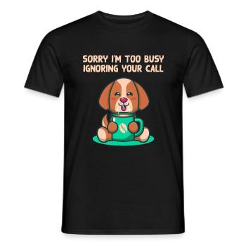 I'm too busy sarcastic about your call. - Men's T-Shirt - black - Front - AI Model Male 178 light (178cm)