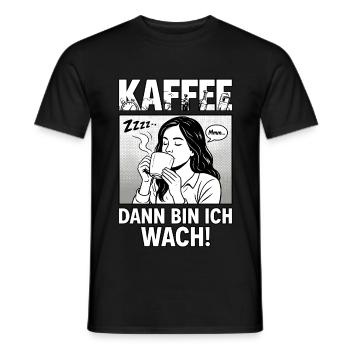 Café puis je suis réveillé ! - T-shirt homme - noir - Devant - AI Model Male 178 light (178cm)