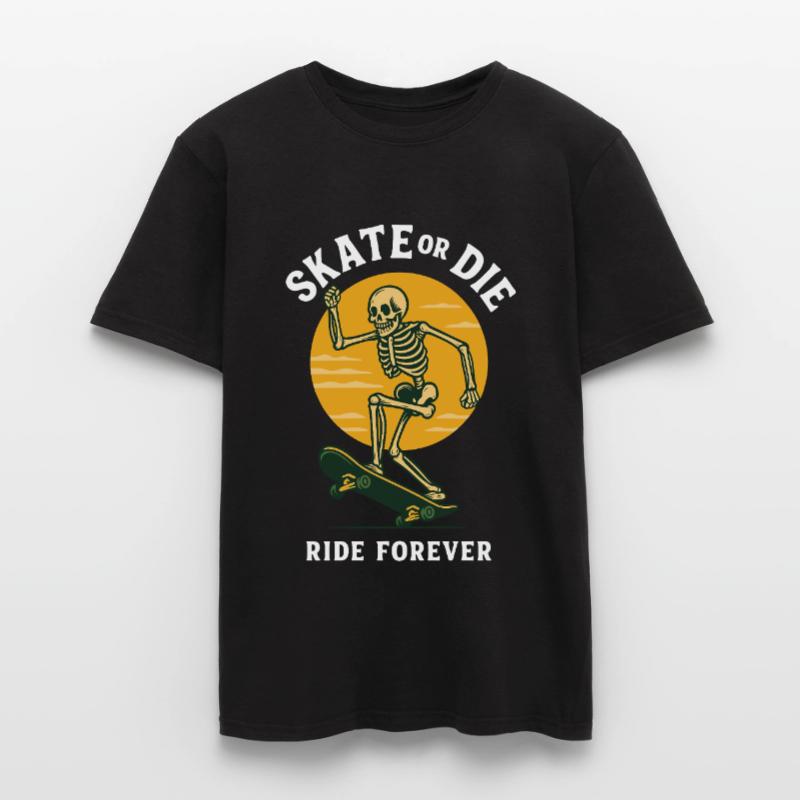 Skate oder stirb Skelett Design Männer T-Shirt