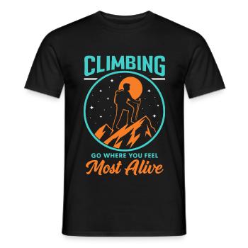 Climbing - Feel alive - Men's T-Shirt - black - Front - AI Model Male 178 light (178cm)