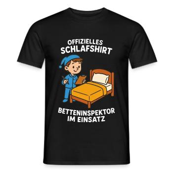 L’inspecteur de lit en action - T-shirt homme - noir - Devant - AI Model Male 178 light (178cm)