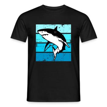 Requin Poisson Mer Océan Requin animal - T-shirt homme - noir - Devant - AI Model Male 178 light (178cm)