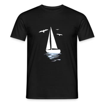 Sailing sailboat yacht captain funny gift - Men's T-Shirt - black - Front - AI Model Male 178 light (178cm)