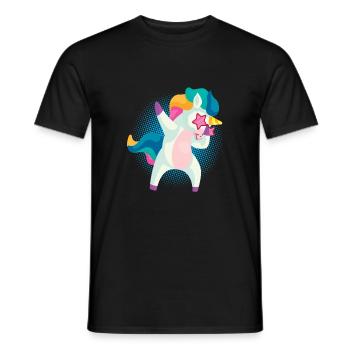 Dabbing Einhorn Dabben Dab Tanzen Lustig Geschenk - Männer T-Shirt - Schwarz - Vorne - AI Model Male 178 light (178cm)