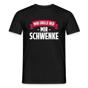 MIR GRILLE NED MIR SCHWENKE | Saarländisch - Männer T-Shirt - Schwarz - Vorne - AI Model Male 178 light (178cm)