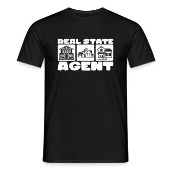 Real EState Agent - Men's T-Shirt - black - Front - AI Model Male 178 light (178cm)