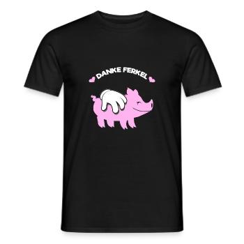Danke Ferkel Fun Shirt Hoodie - Männer T-Shirt - Schwarz - Vorne - AI Model Male 178 light (178cm)