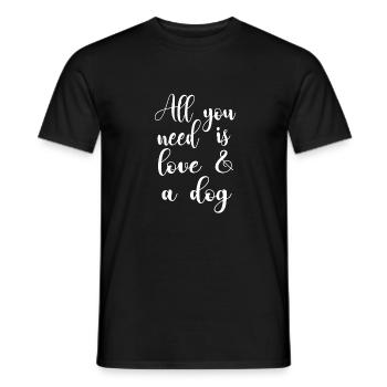 Dog Love Dog Love Dogs Saying Sayings - Men's T-Shirt - black - Front - AI Model Male 178 light (178cm)