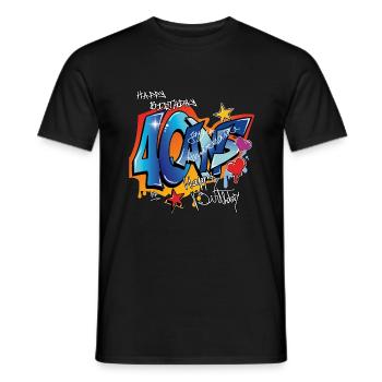40 ans - T-shirt homme - noir - Devant - AI Model Male 178 light (178cm)
