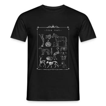 Chemise vintage rétro médecine vétérinaire - T-shirt homme - noir - Devant - AI Model Male 178 light (178cm)
