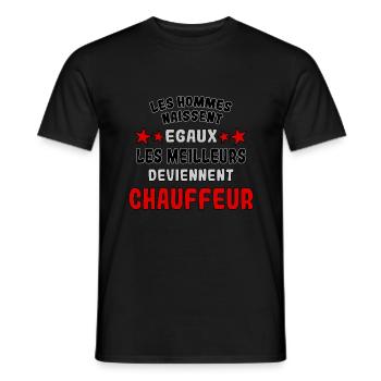Les Meilleurs deviennent Chauffeur - T-shirt homme - noir - Devant - AI Model Male 178 light (178cm)